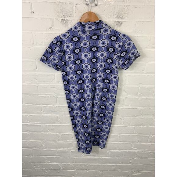 Urban Outfitters Women's Floral Full Zip Collared Romper Cap Sleeve Size Large - Picture 6 of 8